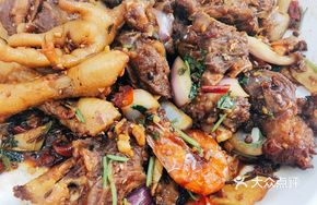 Spicy Chicken Feet, Pork Ribs and Shrimp Stir-fry