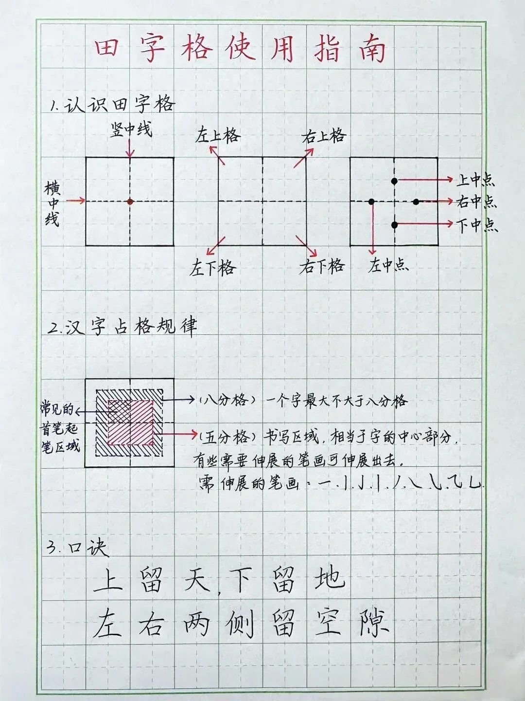 汉字书写小技巧分享