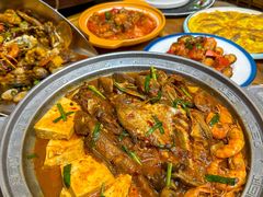 -东来菜馆•手抓海鲜家常菜•海鲜锅贴(鸽子窝店)
