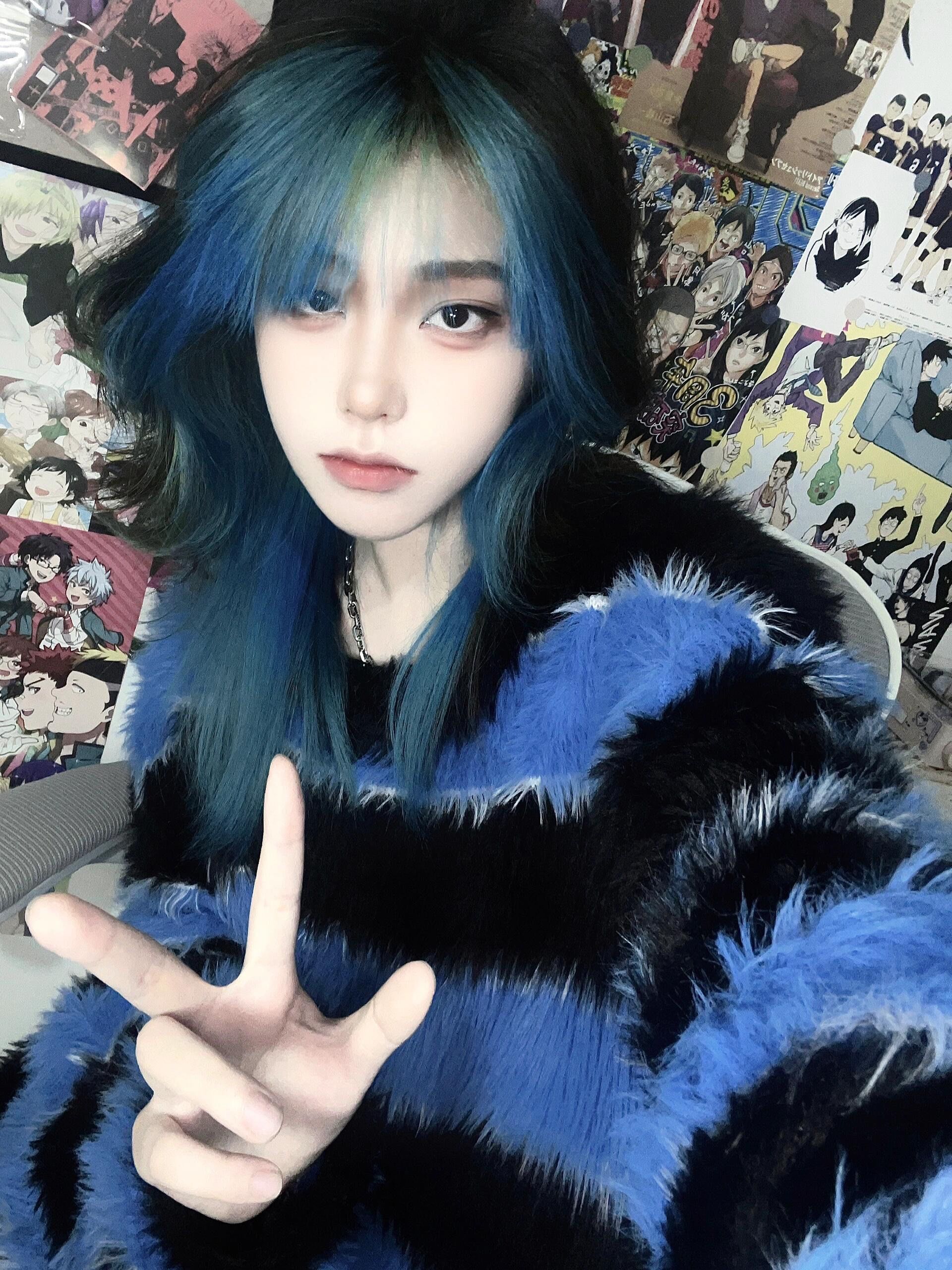 狼尾鲻鱼头发型设计#二次元 染发 今日发色