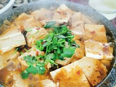 虹鳟鱼，石锅豆腐，石头鸡蛋，拼盘野莱-北京龙庆四季香农家饭庄·灶台鱼·碳烤虹鳟鱼(龙庆峡店)