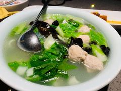 青菜肉圆粉丝汤-老头儿油爆虾(星光一期店)