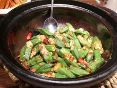 豆酱炒秋葵-南拳十三姨·潮汕砂锅粥(世纪金源店)
