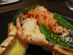 烤大虾配意大利面炒蔬菜-卡本妮法餐厅·北京和平宾馆