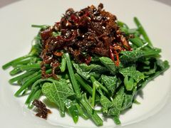 老灶黑皮油鸡枞拌麦瓜尖-云腾食府·云南菜