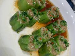 蒜蓉银鱼仔蒸棋子丝瓜-宴周康·精致江浙菜(周浦店)