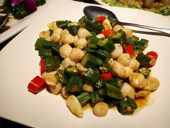 秋葵炒贝丁-福来齐·鲁菜海鲜·渔家菜(朝阳街分店)