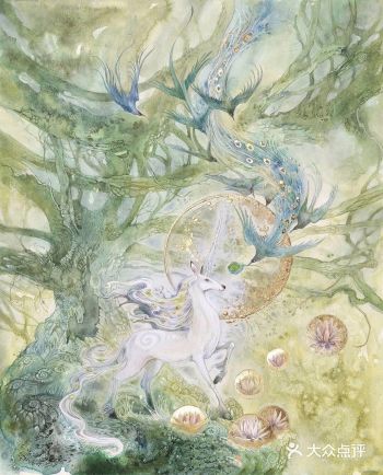 金箔的元素搭配在水彩中别具一格哦~