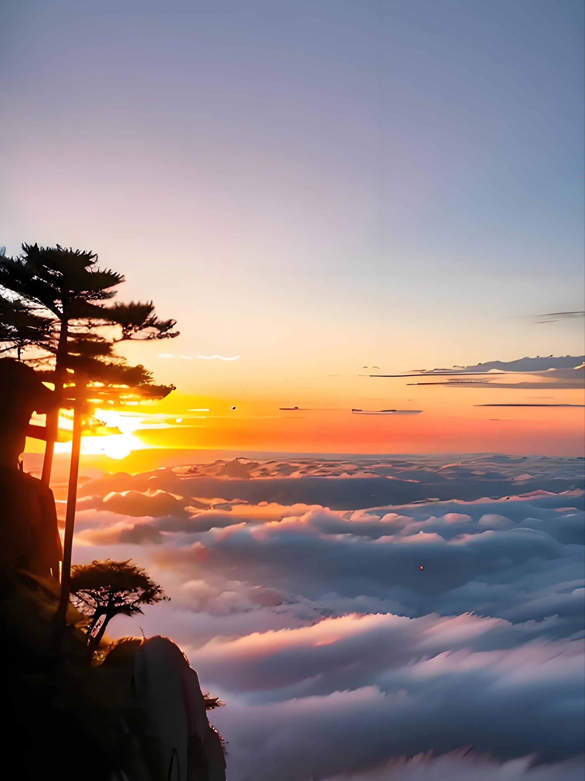 山巅日出美不胜收