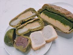 抹茶绿豆奶酥面包-谷艺烘焙