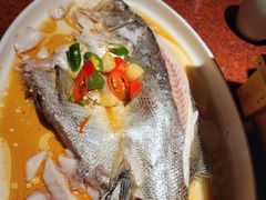 葱椒鲈鱼-绿茶餐厅(蓝色港湾店)
