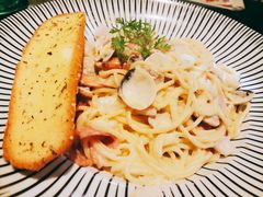 鲜贝烟肉蘑菇忌廉汁烩意粉-绿茵阁(体育西分店)