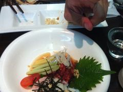 温泉蛋拌生牛肉-金柚子韩国烤肉(威宁路店)