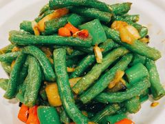 小炒扁豆丝-观城阁家常菜·烤鱼·锦州烧烤(崇文门店)