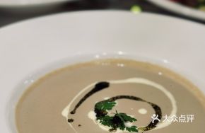 French Mushroom Soup with Grilled Cheese Bread Croutons