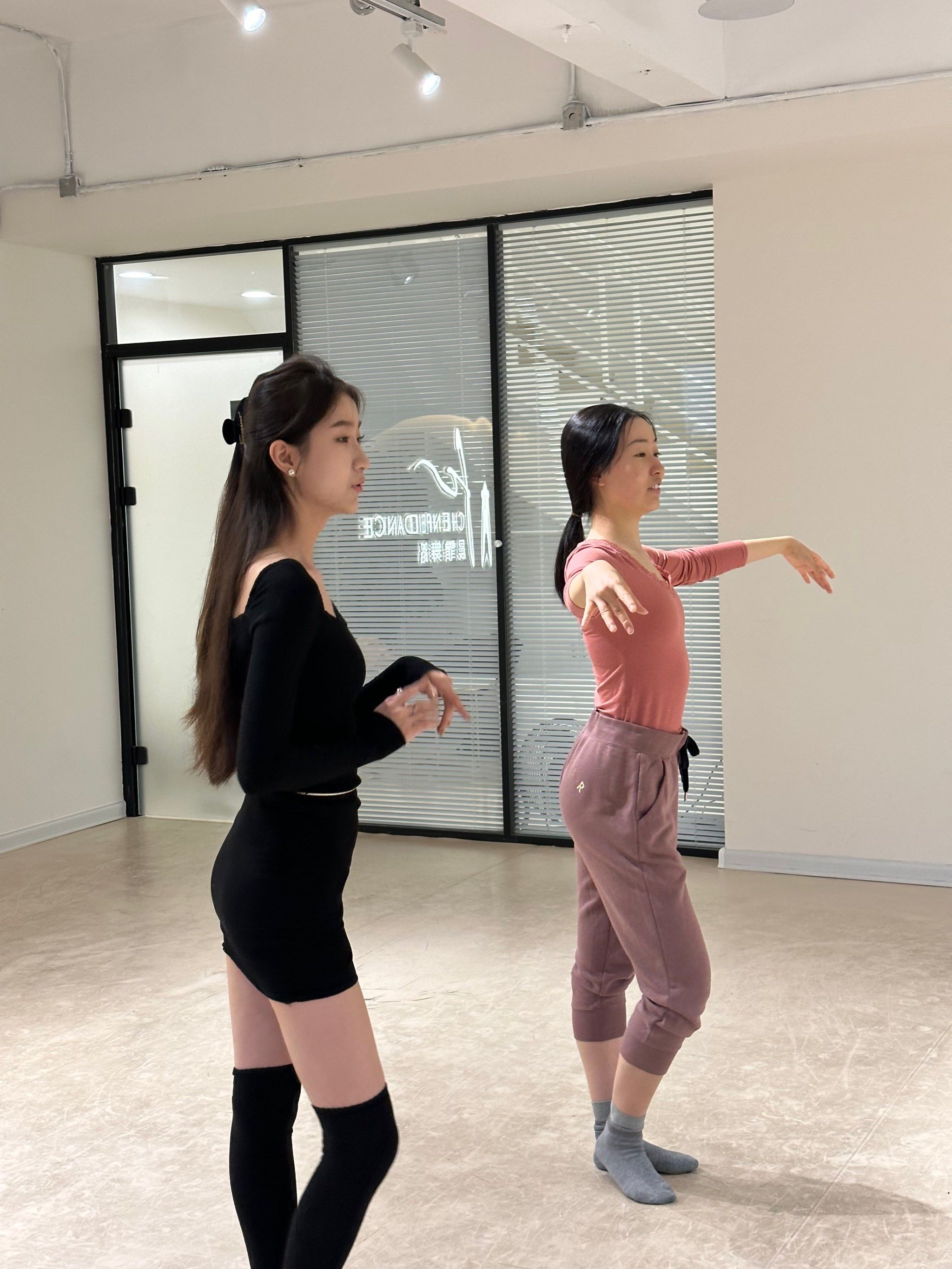 拉丁舞私教课美女学员美女老师