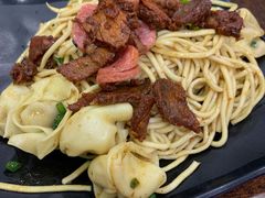 叉烧干捞扁实面-明叔捞面