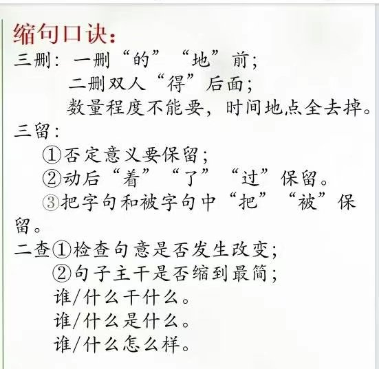 小学缩句口诀图片