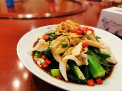 捞汁秋葵拌鸟贝-老胶东家常菜馆(市场一路店)