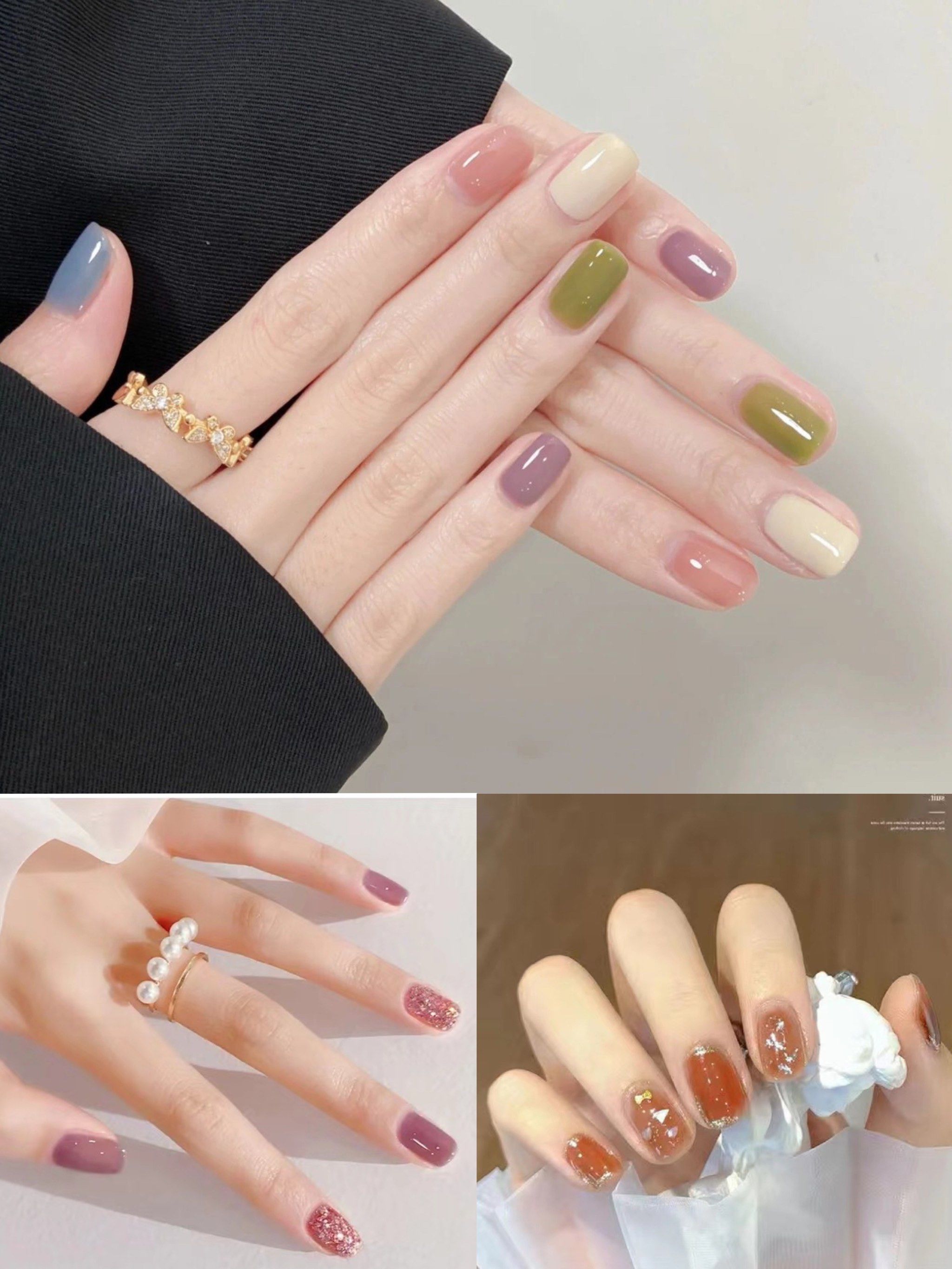 糖果色系甜美少女心美甲系列超级好看显白气质