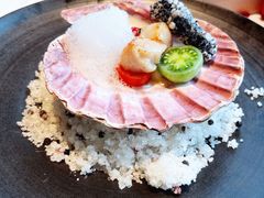 香煎扇贝佐杏仁花菜泥-THE WANG王品(上海中心云端店)