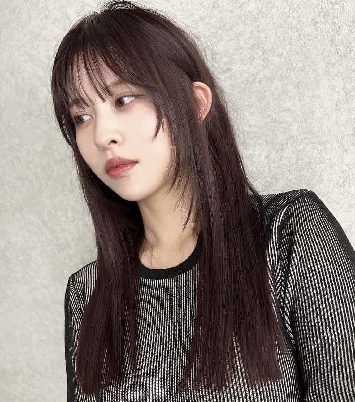 超a齐胸一刀切酷感长发