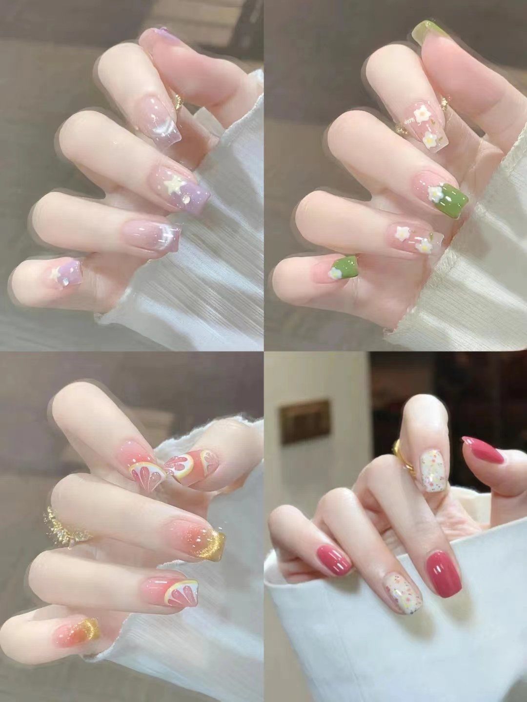 甜美糖果色多巴胺美甲