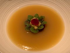 紅菜頭水蜜桃凍湯拌洛神花啫哩及薄荷-Caprice(香港四季酒店)