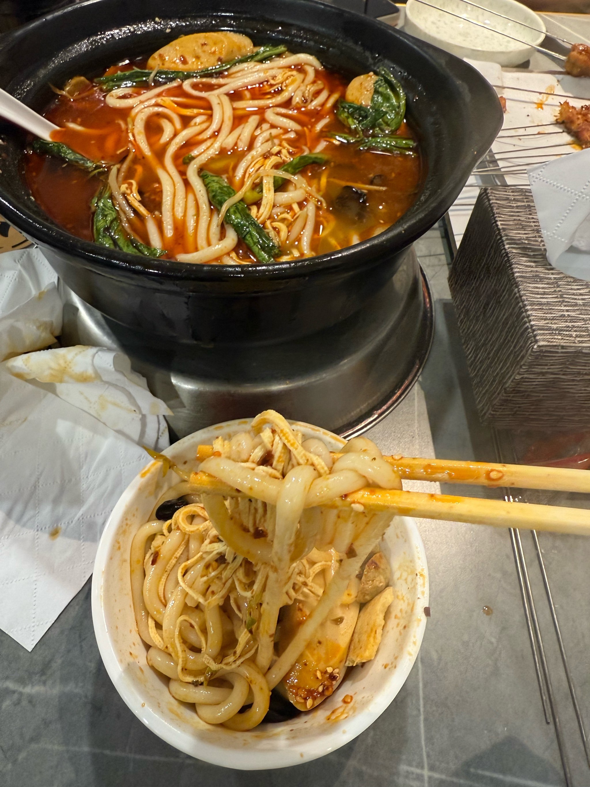 婆婆秀过桥米线!排骨米饭🍚!