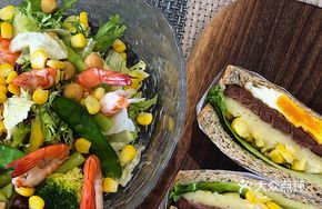 Steak Sandwich & Shrimp Salad