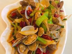 姜葱爆炒花蛤-覃记海鲜美食餐厅