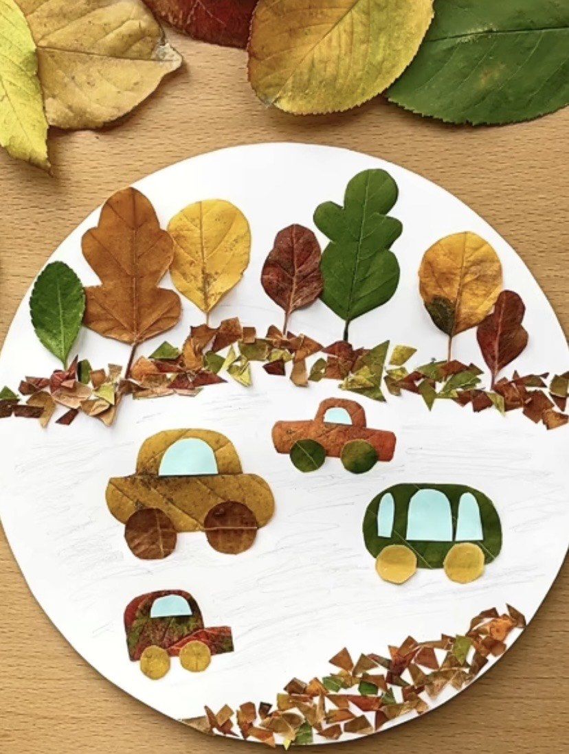 用落叶diy小汽车吧!🚗🚘