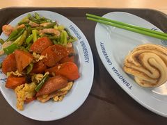 蒜苔炒小虾-清华大学-清芬园