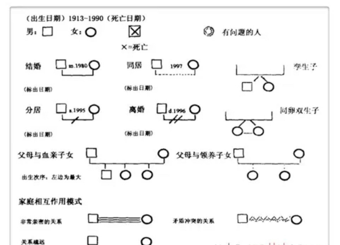 系谱图符号图片