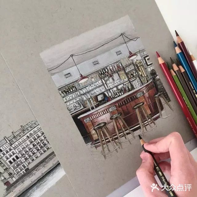 没想到彩铅画风景也能有这样效果！