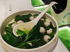 菠菜粉丝丸子汤-聚味坊烤鸭店(草桥店)