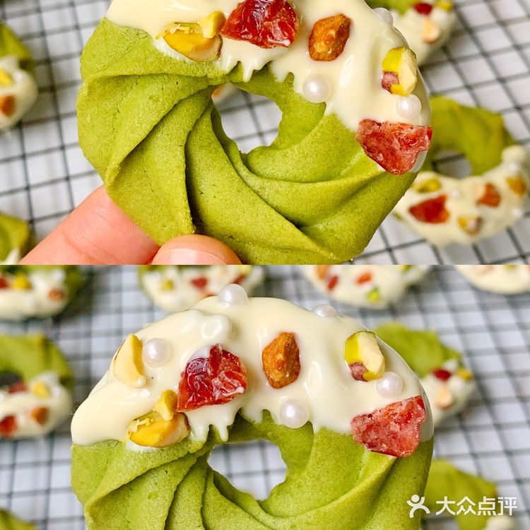 少女心爆棚的圣诞花环曲奇🍪好看又好吃