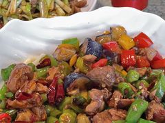 三拼（辣爆肥肠茄子肉丁小公鸡）-文三里屯面馆(三里屯店)