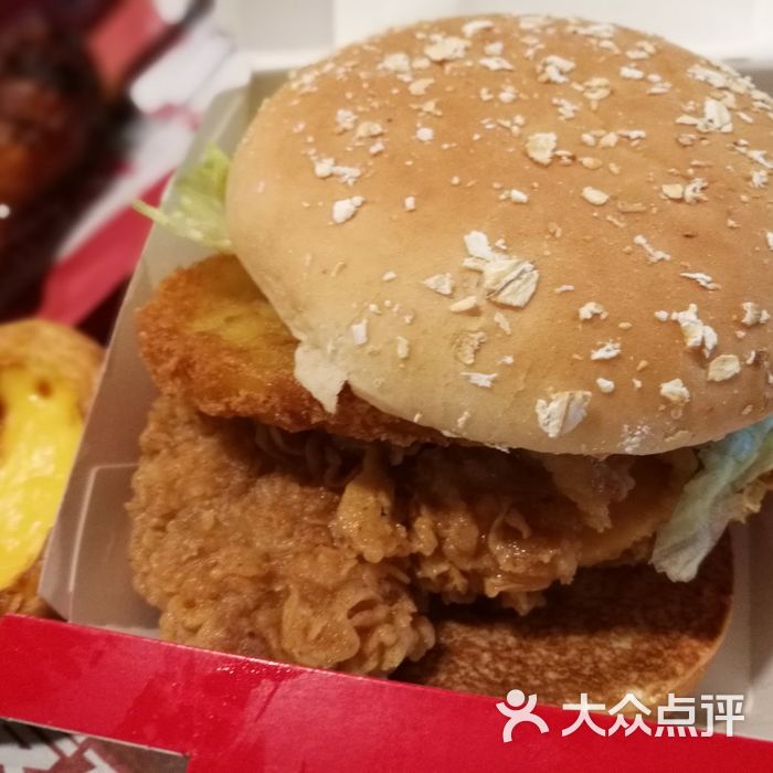 肯德基双层花生酱鸡肉汉堡套餐图片-北京快餐简餐-大众点评网