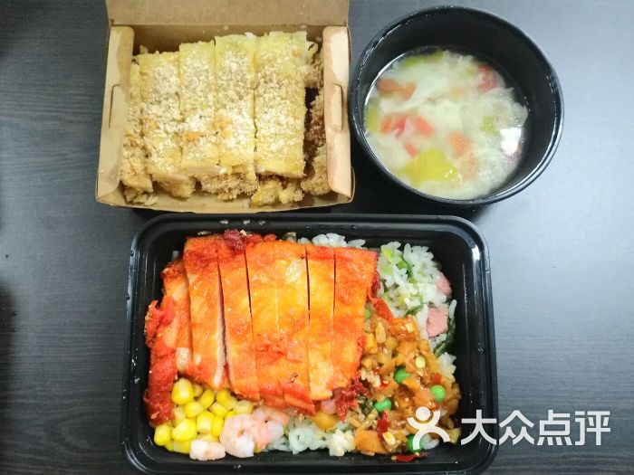 沈记雪花鸡排-姑苏便当雪花鸡排奥尔良腿牌双拼虾仁菜饭图片 - 第1张