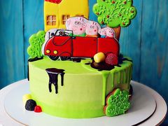 -咖咖熊蛋糕定制·英国蓝风车动物性淡奶油