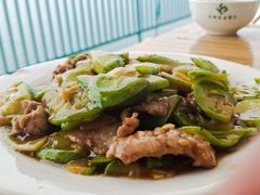 肉片炒嫩南瓜-望湖烤鱼