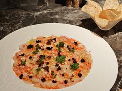 深海红魔虾配秋日酥梨-LESCEDARS Brasserie Bistro香柏树