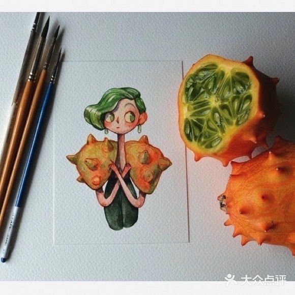 通过水果来画出创意作品[吐][吐]