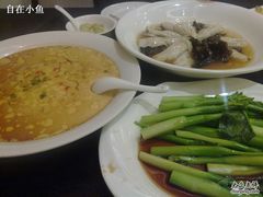 糟溜黄鱼、芥兰、水蛋-紫阳家宴(源深店)
