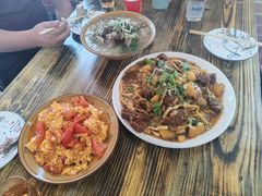 -陕北农家小吃风干羊肉剁荞面