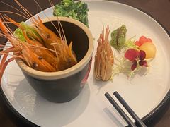 熟醉沼虾拼鲜蔬-杭州西湖柳莺里酒店·闻莺厅