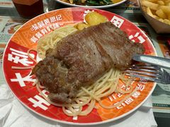 黑椒西冷扒配意粉-黄恩记茶餐厅(杨箕店)