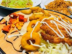 鸡排沙拉配快乐薯角-相遇·鲜炒黄牛肉(丹阳吾悦广场店)