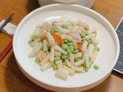 太湖虾仁炒藕芽-品大三·经典淮扬菜(大行宫店)
